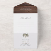 シック素朴なウッドストリング軽量サボテン結婚ズ オールインワン招待状 (外側)