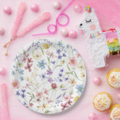 シック素朴なカラフルワイルドフラワーパーティー ペーパープレート (パーティー)