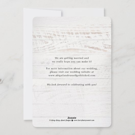 シック素朴なコラージュ結婚式の日付カードを保存 シーズンカード (裏面)