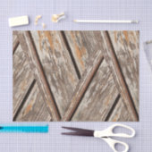 シック素朴なシェブロン幾何学木目テクスチャ 薄葉紙 (クラフト)