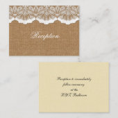 シック素朴なバーラップとレースの田舎の結婚式 エンクロージャーカード (正面/裏面)