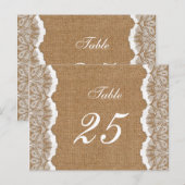 シック素朴なバーラップとレースの田舎の結婚式 ポストカード (正面/裏面)