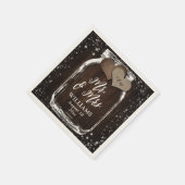 シック素朴なバーンウッドメイソンジャー氏&ミセス結婚ズ スタンダードカクテルナプキン (角)