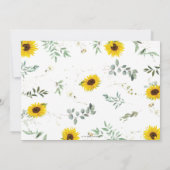 シック素朴なヒマワリ象の赤ちゃんシャワー少女 サンキューカード (裏面)