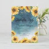 シック素朴なヒマワリ、ストリングライト卒業 招待状 (スタンド正面)