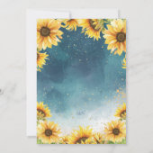 シック素朴なヒマワリ、ストリングライト卒業 招待状 (裏面)