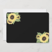 シック素朴なブラック、ひまわり日付保存 セーブザデート (裏面)