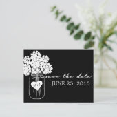 シック素朴なメイソンのjar結婚式の日付を保存 案内ポストカード (スタンド正面)