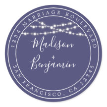 シック素朴なライトネイビーブルーウェディングアドレス