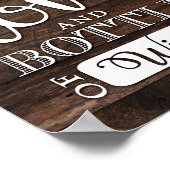 シック素朴な愛とワインのボトルプリント ポスター (角)