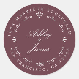 シック素朴な未来ミセス結婚ズ差出人住所 ラウンドシール