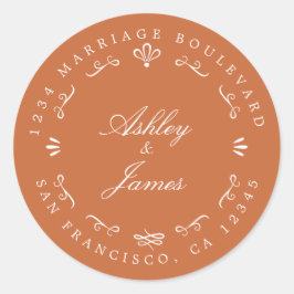 シック素朴な未来ミセス結婚ズ差出人住所 ラウンドシール