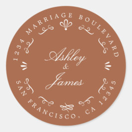 シック素朴な未来ミセス結婚ズ差出人住所 ラウンドシール