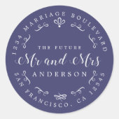 シック素朴な未来ミセス結婚ズ差出人住所 ラウンドシール (正面)