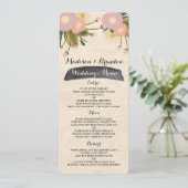 シック素朴な水カラーフローラ結婚のメニュー メニュー (スタンド正面)