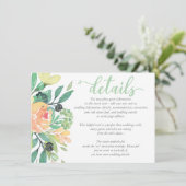 シック素朴な水彩牡丹の結婚詳細カード エンクロージャーカード (スタンド正面)