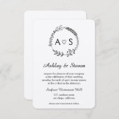 シック素朴な結婚式招待状クラフト 招待状 (正面/裏面)