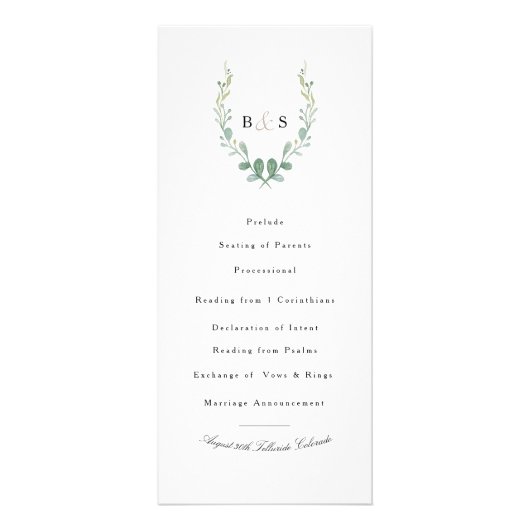 シック素朴な緑の水の色 | 結婚s ラックカード (正面)