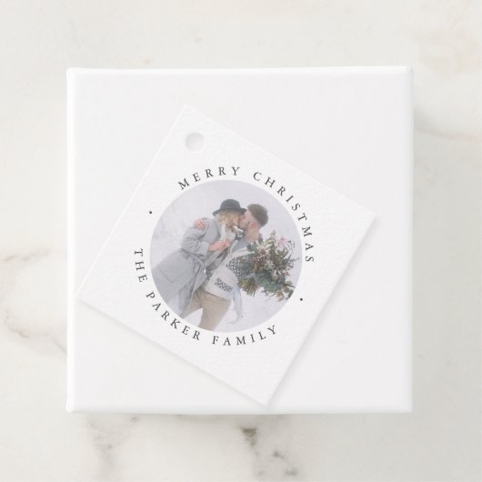 シック素朴な |写真クリスマス フェイバータグ (インサイチュ)