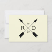 シック素朴な |矢印のカスタム | RSVPカード (裏面)