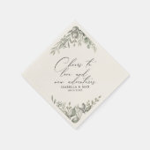 シック素朴にミュートされた緑の新しい冒険紙 スタンダードカクテルナプキン (角)