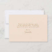 シック素朴イエローフローラブライダルシャワー サンキューカード (裏面)