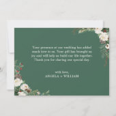 シック素朴ウィンターフローラホリーベリー結婚ズ サンキューカード (裏面)