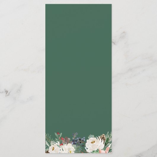 シック素朴ウィンターフローラホリーベリー結婚ズ メニュー (裏面)