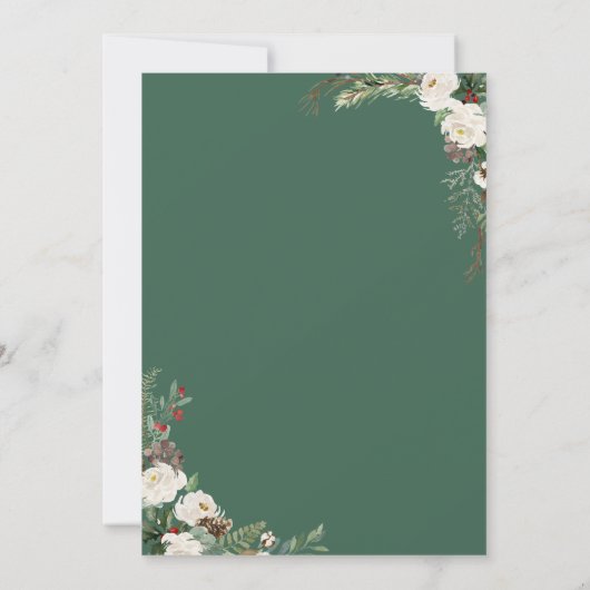 シック素朴ウィンターフローラ結婚のリハーサルディナー 招待状 (裏面)