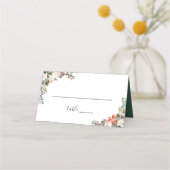 シック素朴ウィンターフローラ結婚ズテーブル プレイスカード (正面)