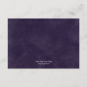 シック素朴ウェディングレセプションカード – 紫 エンクロージャーカード (裏面)