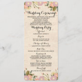 シック素朴ウォーターカラーフローラ結婚式 プログラムカード プログラム (正面)