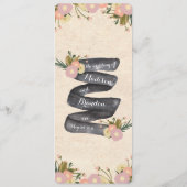 シック素朴ウォーターカラーフローラ結婚式 プログラムカード プログラム (裏面)