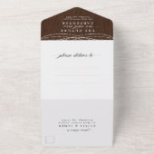 シック素朴ウッドストリングライトフォトRSVP結婚's オールインワン招待状 (外側)