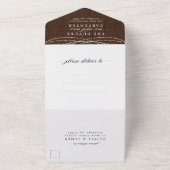 シック素朴ウッドストリングライトフォトRSVP結婚's オールインワン招待状 (外側)