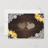 シック素朴ウッドレースサンフラワー結婚ズ 出欠カード (裏面)
