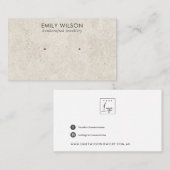 シック素朴オフホワイトスタッコスタッドイヤリングディスプレイ 名刺 (正面/裏面)