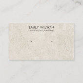 シック素朴オフホワイトスタッコスタッドイヤリングディスプレイ 名刺 (正面)