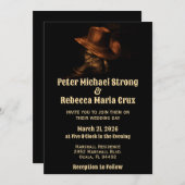 シック素朴カウボーイブーツカントリーウェスタン結婚ズ 招待状 (正面/裏面)