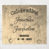 シック素朴カスタムウェディングリカーボトルラベル リキュールボトルラベル (シングルラベル)