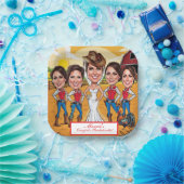 シック素朴カリカチュアブライダルお祝い ペーパープレート (パーティー)