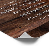 シック素朴キャッシュバーパーティーサインプリント ポスター (角)