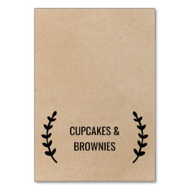 シック素朴クフェイクラフト書道フードテントカード テーブルナンバー