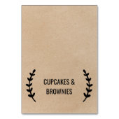 シック素朴クフェイクラフト書道フードテントカード テーブルナンバー (正面)