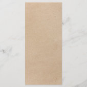 シック素朴クフェイクラフト書道メニューカード メニュー (裏面)