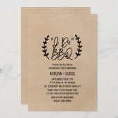 シック素朴クフェイクラフト書道I do BBQ 招待状 (正面/裏面)