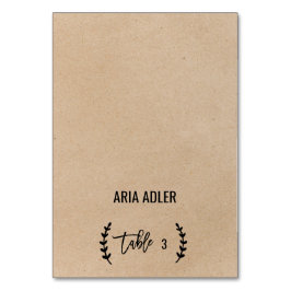 シック素朴クフェイクラフト結婚のエスコート座席表 テーブルナンバー