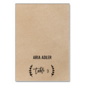 シック素朴クフェイクラフト結婚のエスコート座席表 テーブルナンバー (正面)