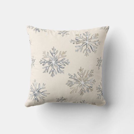 シック素朴クリスマスクリームディアスノーフレーク クッション (裏面)