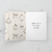 シック素朴クリスマスクリームバニーオーナメント カード (内部)